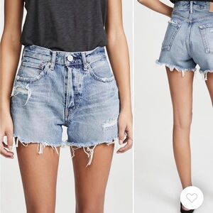 Moussy Vintage Chester Denim Jean Shorts in Blue Size 29